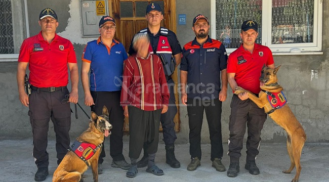 Karaman'da kaybolan yaşlı adamı iz takip köpekleri buldu 