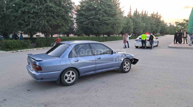 Karaman'da otomobil motosikletle çarpıştı: 1 yaralı