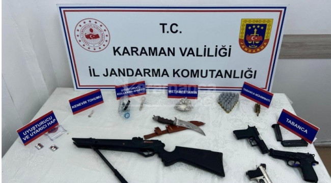 Karaman'da uyuşturucu ve ruhsatsız silah operasyonu
