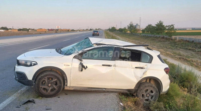 Karapınar'da otomobil yoldan çıktı: 5 yaralı