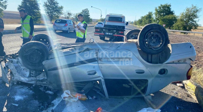 Kulu'da otomobil takla attı: 4'ü çocuk 6 yaralı