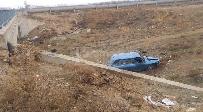 Karaman'da şarampole uçan otomobilde 1 yaralı